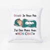 Coussin J'ai Des Plans Avec Mon Chat Personnalisé -Cadeau Plus 1287PFR1 coussin jai des plans avec mon chat personnalise