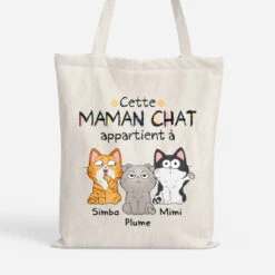 Cette Maman Chat Appartient À - Tote Bag Chat Personnalisé