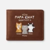 Portefeuille En Cuir Personnalisé Avec Chat Mignon - Ce Papa Appartient À -Cadeau Plus 1295JFR1 portefeuille en cuir personnalise avec chat mignon ce papa appartient a 1295j8n8d
