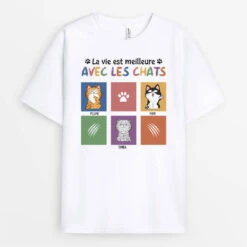 T Shirt Personnalisé Avec Chat - La Vie Avec Un Chat
