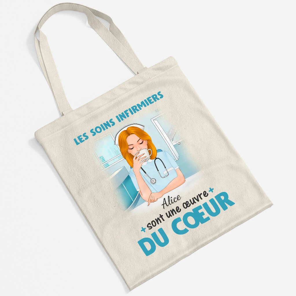 Les Soins Infirmiers Sont Une Œuvre Du Cœur - Tote Bag Infirmière Personnalisé 4 Les Soins Infirmiers Sont Une Œuvre Du Cœur - Tote Bag Infirmière Personnalisé – Image 2