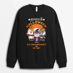 Sweatshirt Joyeux Halloween Des Ronronnements Ou Un Sort Personnalisé