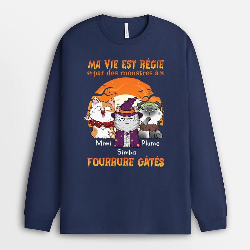 Manches Longues Ma Vie Est Régie Par Un Monstre A Fourrure Gâté Personnalisé 3 Manches Longues Ma Vie Est Régie Par Un Monstre A Fourrure Gâté Personnalisé