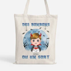 Des Bonbons Ou Un Sort - Tote Bag Enfant - Cadeau Halloween Personnalisé