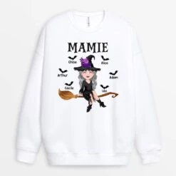 Sweatshirt Mamie Maman Halloween Personnalisé