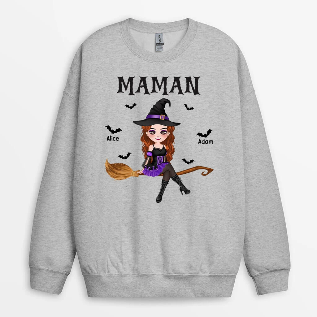 Sweatshirt Mamie Maman Halloween Personnalisé 4 Sweatshirt Mamie Maman Halloween Personnalisé – Image 2