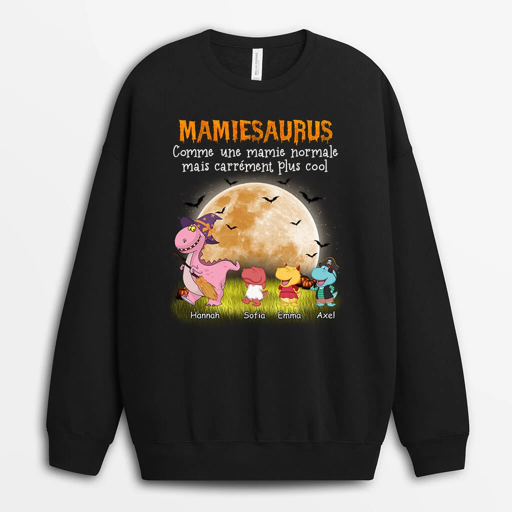 Sweatshirt Mamiesaurus Halloween Personnalisé 3 Sweatshirt Mamiesaurus Halloween Personnalisé