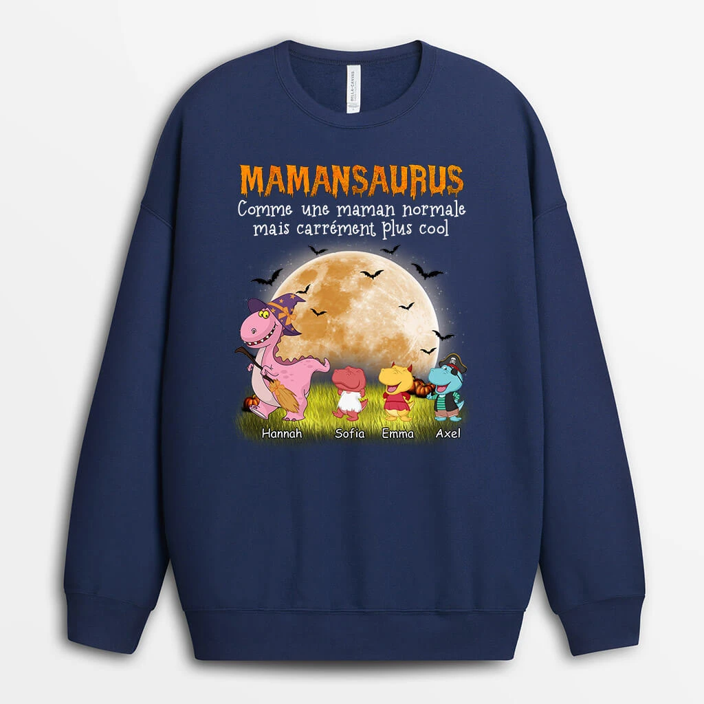 Sweatshirt Mamiesaurus Halloween Personnalisé 4 Sweatshirt Mamiesaurus Halloween Personnalisé – Image 2