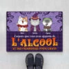 Paillasson Personnalisé Chat - Deguisement Pour Chat Halloween -Cadeau Plus 1334DFR1 paillasson jespere que vous avez apporte de lalcool et des friandises pour chats personnalise