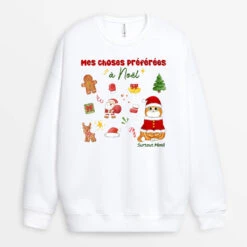 Sweatshirt Mes Choses Préférées à Noël Surtout Mimi Personnalisé