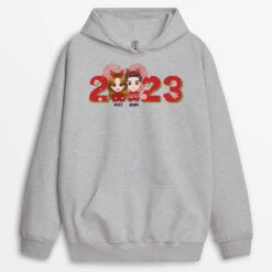 Sweat à Capuche Couple De Noël Avec Amour Personnalisé -Cadeau Plus 1377HFR2 sweat a capuche couple de noel avec amour personnalise