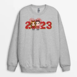 Sweatshirt Couple De Noël Avec Amour Personnalisé