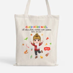 Cher Père Noël - Tote Bag Noel Personnalisé Pour Enfant