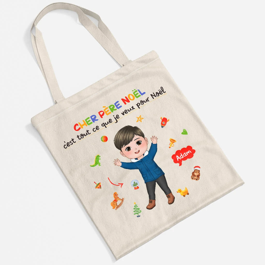 Cher Père Noël - Tote Bag Noel Personnalisé Pour Enfant 4 Cher Père Noël - Tote Bag Noel Personnalisé Pour Enfant – Image 2