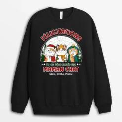 Sweatshirt Félicitations Tu Es Désormais Notre Maman Chat Personnalisé