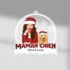 Ornement Maman Chien Motif Noël Rouge Personnalisé -Cadeau Plus 1408OFR1 ornement maman chien motif noel rouge personnalise