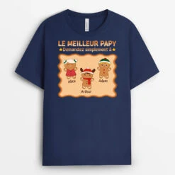 T-shirt Meilleur Papa De Tous Les Temps Bonhommes En Pain D'épices Personnalisé