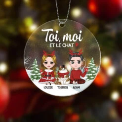 Ornement Toi Moi Et Le Chat Personnalisé -Cadeau Plus 1423OFR2 ornement toi moi et le chat personnalise