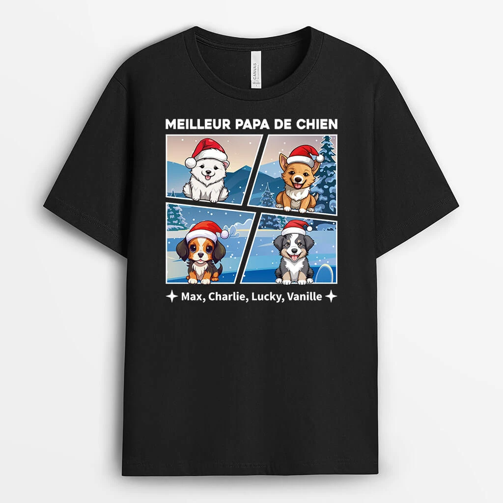 T-shirt La Meilleure Maman Chien/Le Meilleur Papa Chien Personnalisé 3 T-shirt La Meilleure Maman Chien/Le Meilleur Papa Chien Personnalisé