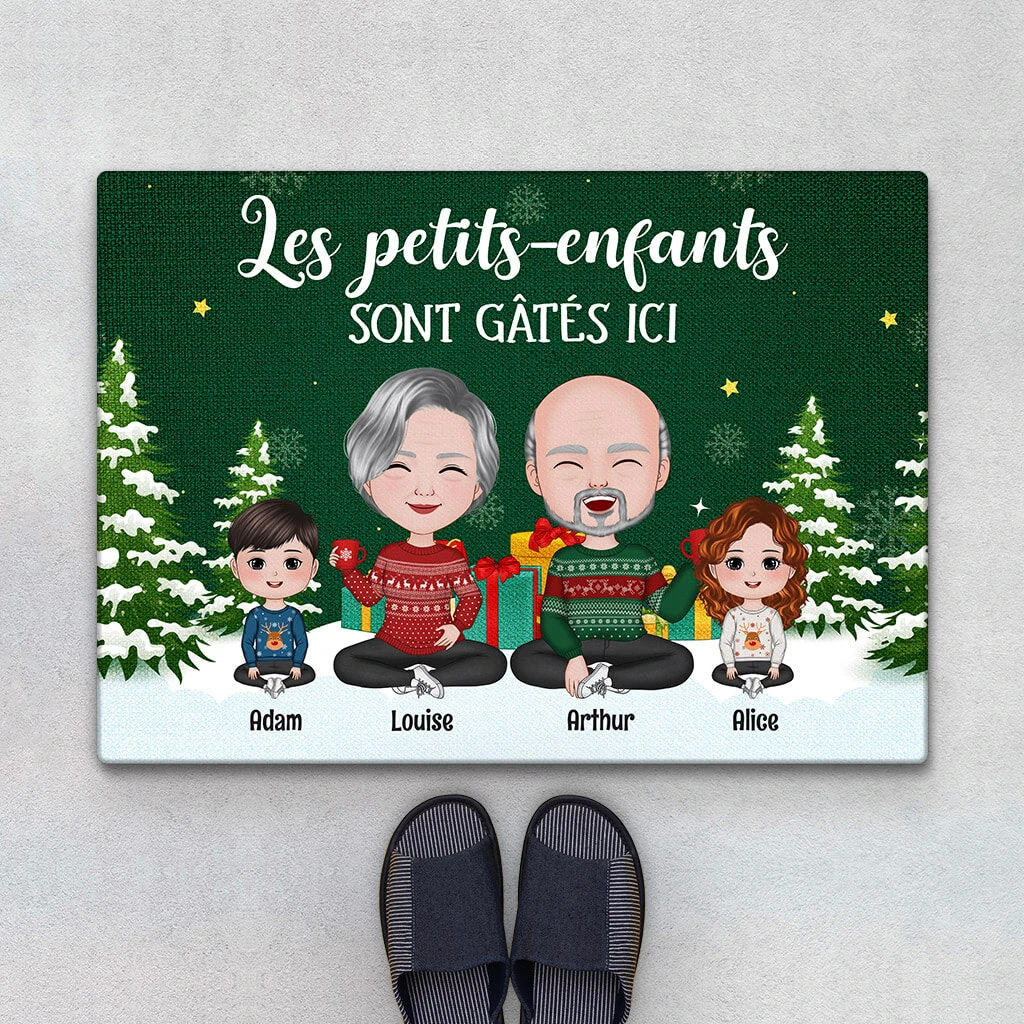Paillasson Les Petits-Enfants Sont Gâtés Ici Motif Royal Personnalisé 3 Paillasson Les Petits-Enfants Sont Gâtés Ici Motif Royal Personnalisé