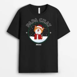 T-shirt Papa Chat/ Maman Chat Noel Personnalisé