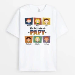 Tee Shirt Personnalisé Papy - La Bande À Papy - Cadre Coloré
