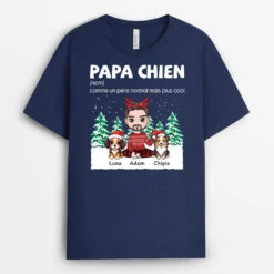 T-shirt Définition Papa De Chien Version Noël Personnalisé