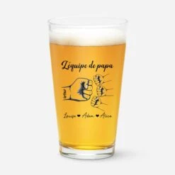Verre À Bière Personnalisé - L'Équipe De Papa Simple