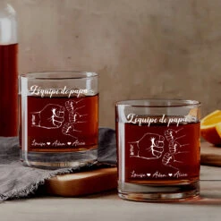 Verre À Whisky Personnalisé - L'Équipe De Papa Simple