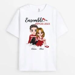 T-Shirt Noël Personnalisé Couple – Ensemble Depuis