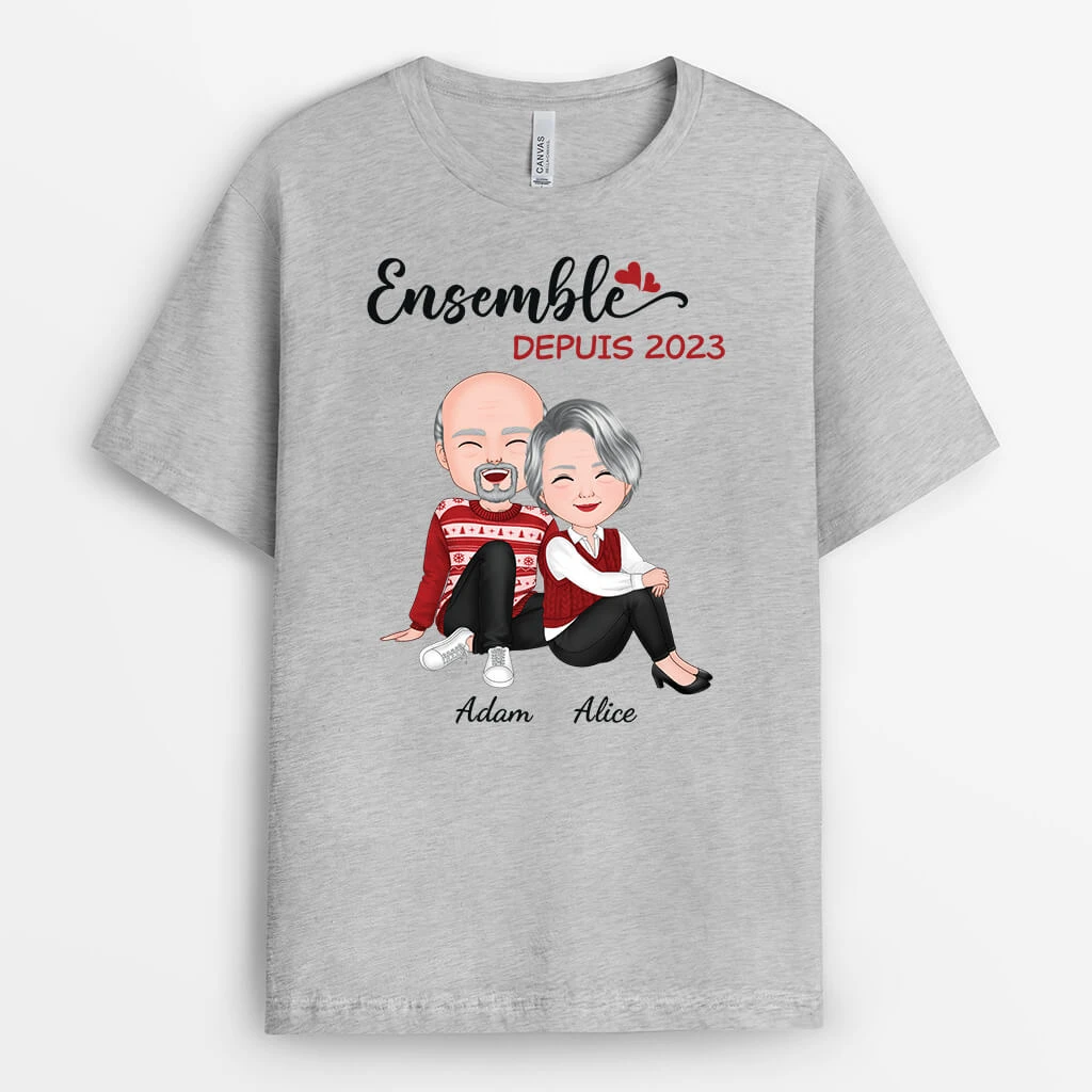 T-Shirt Noël Personnalisé Couple – Ensemble Depuis 4 T-Shirt Noël Personnalisé Couple – Ensemble Depuis – Image 2