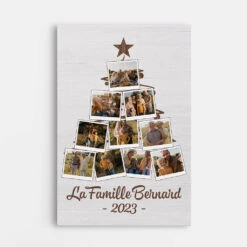 Toile Famille Dubois Sapin Noel Personnalisée