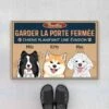 Paillasson Personnalisé Chien - Veuillez Garder La Porte Fermée -Cadeau Plus 1502DFR1 paillasson veuillez garder la porte fermee version chien personnalise