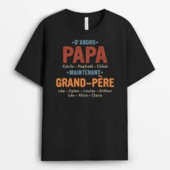 T-shirt Avant Papa Maintenant Grand-père Personnalisé -Cadeau Plus 1627AFR2 t shirt avant papa maintenant grand pere personnalise