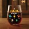 Verre À Vin Sans Pied Personnalisé - Ce Papa Appartient À - Empreintes Colorées -Cadeau Plus 1628IFR1 verre a vin sans pied personnalise ce papa appartient a empreintes colorees 1628ikq5b