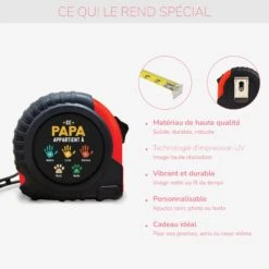 Mètre Ruban Personnalisable - Ce Papa Appartient À - Avec Empreintes De Mains 9 Mètre Ruban Personnalisable - Ce Papa Appartient À - Avec Empreintes De Mains -Cadeau Plus 1628OFR4 metre ruban personnalisable ce papa appartient a avec empreintes de mains 1628okq5b