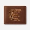 Portefeuille Cuir Personnalisé Homme - Légende Mari Papy Lion -Cadeau Plus 1632JFR1 portefeuille cuir personnalise homme legende mari papy lion 1632jkk8b