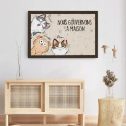 Nous Gouvernons La Maison - Toile Personnalisée Animaux -Cadeau Plus 1662CFR3 nous gouvernons la maison toile personnalisee animaux