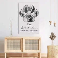 Toile Je Te Retrouverai Au Pont De L'Arc-en-Ciel Avec Chien Personnalisée -Cadeau Plus 1667CFR3 toile je te retrouverai au pont de larc en ciel avec chien personnalisee