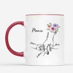 Mug Tenir La Main De Maman/Mamie Personnalisé -Cadeau Plus 1672AFR2 mug tenir la main de maman mamie personnalise