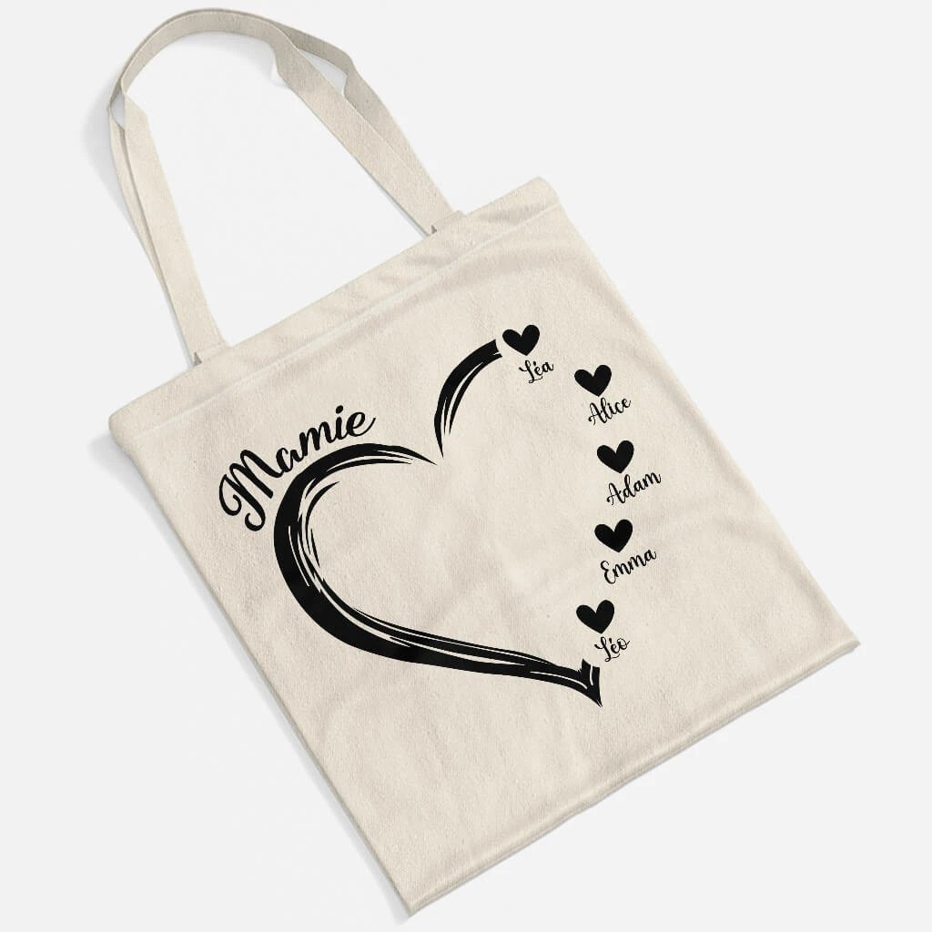Maman Avec Coeurs Noirs - Tote Bag Personnalisé Pour Maman 4 Maman Avec Coeurs Noirs - Tote Bag Personnalisé Pour Maman – Image 2
