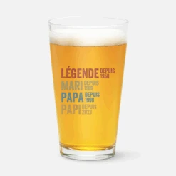 Verre À Bière Personnalisé - Légende Mari Papa Papy Depuis