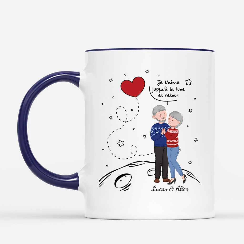Mug Je T'Aime Jusqu'à La Lune Et Retour Saint Valentin Personnalisé 4 Mug Je T'Aime Jusqu'à La Lune Et Retour Saint Valentin Personnalisé – Image 2