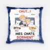 Coussin Sequin Mes Chats Dorment Personnalisé -Cadeau Plus 1771PFR1 coussin sequin mes chats dorment personnalise