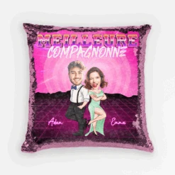 Coussin Sequin Mon Meilleur Compagnon//Ma Meilleurs Compagnonne Personnalisé