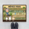 Paillasson Personnalisé Chat - Le Jardin Des Chats - Mamie/Maman Chat -Cadeau Plus 1856DFR1 pallaisson une dame folle des plantes et son chat coquin vivent ici personnalise