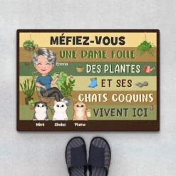 Paillasson Personnalisé Chat - Le Jardin Des Chats - Mamie/Maman Chat