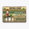Plaque Métal Personnalisée – Dame Folle De Plantes Et Chats Coquins -Cadeau Plus 1856EFR1 plaque en metal une dame folle des plantes et ses chats coquins vivent ici personnalise