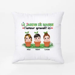Coussin Le Jardin De Maman L'Amour Grandit Ici Personnalisé -Cadeau Plus 1870PFR2 coussin le jardin de maman lamour grandit ici personnalise 1