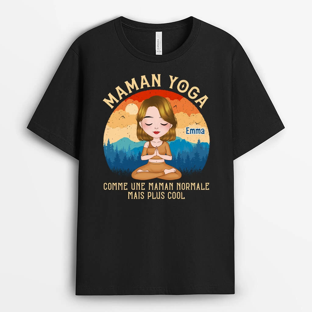 T-shirt Maman Yoga Personnalisé 4 T-shirt Maman Yoga Personnalisé – Image 2